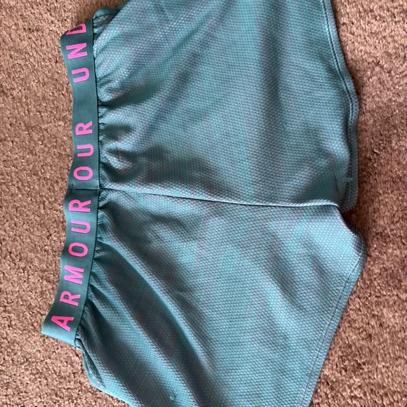 Under Armour Kids' Aqua and Pink Active Shorts - Picture 3 of 3